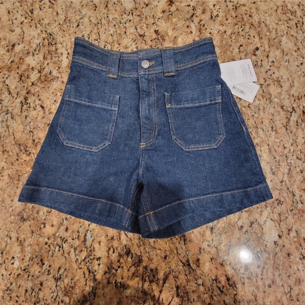 & Other Stories high waisted denim shorts